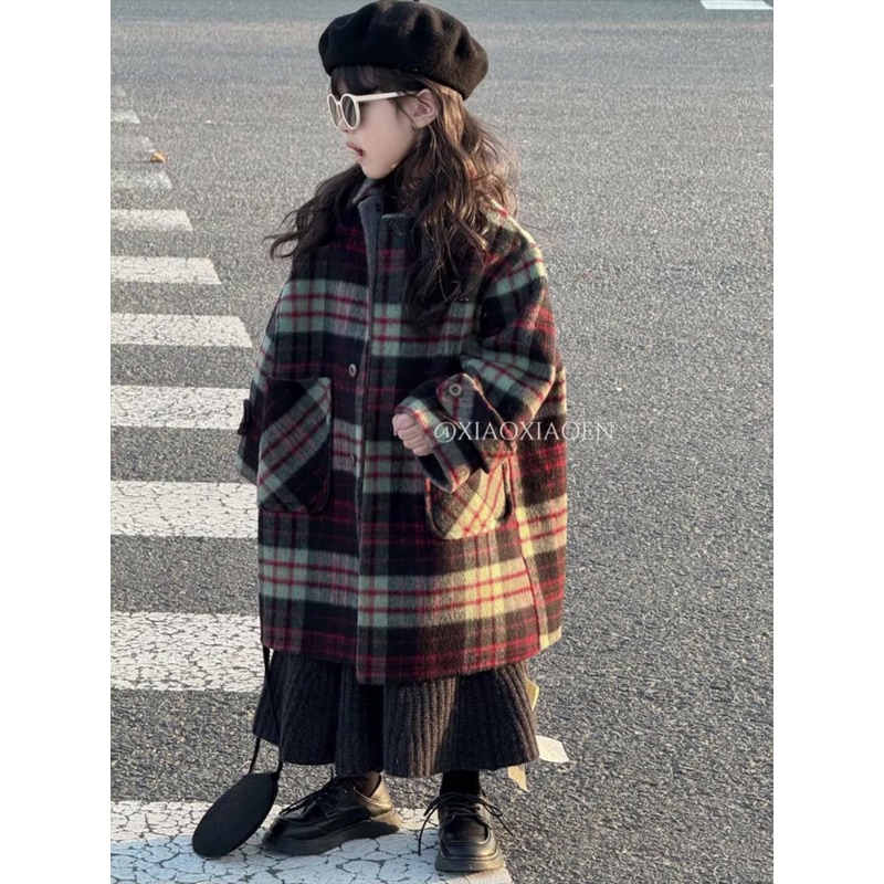 Baby Clothing High End - Koreanische Kinderkleidung, Wollmantel für Mädchen, 2025,