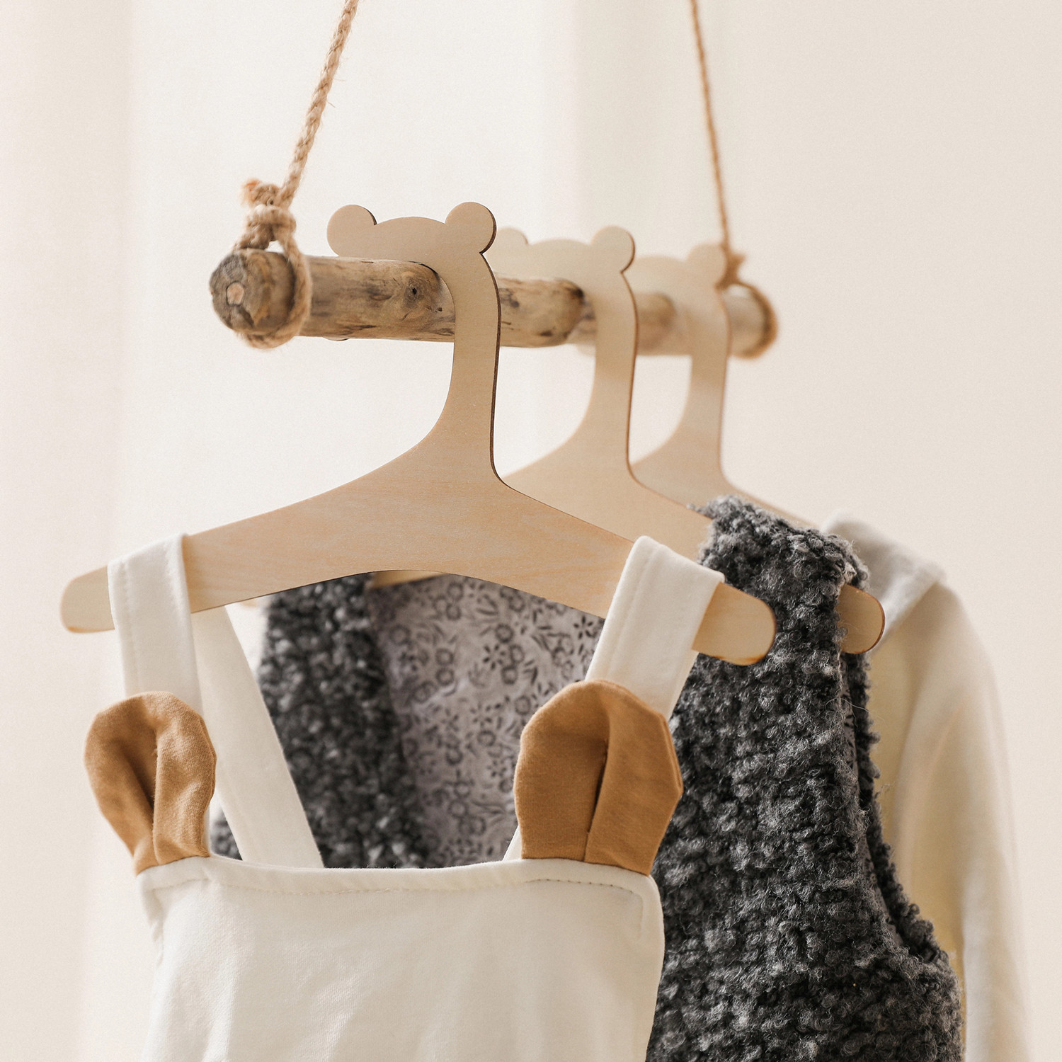Baby Clothing Hanging Rack - 5/10 Stück Holz-Kinderbügel für Babykleidung, Aufbewahrungsbügel